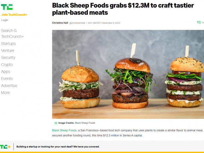 Black Sheep Foods in Techcrunch.com