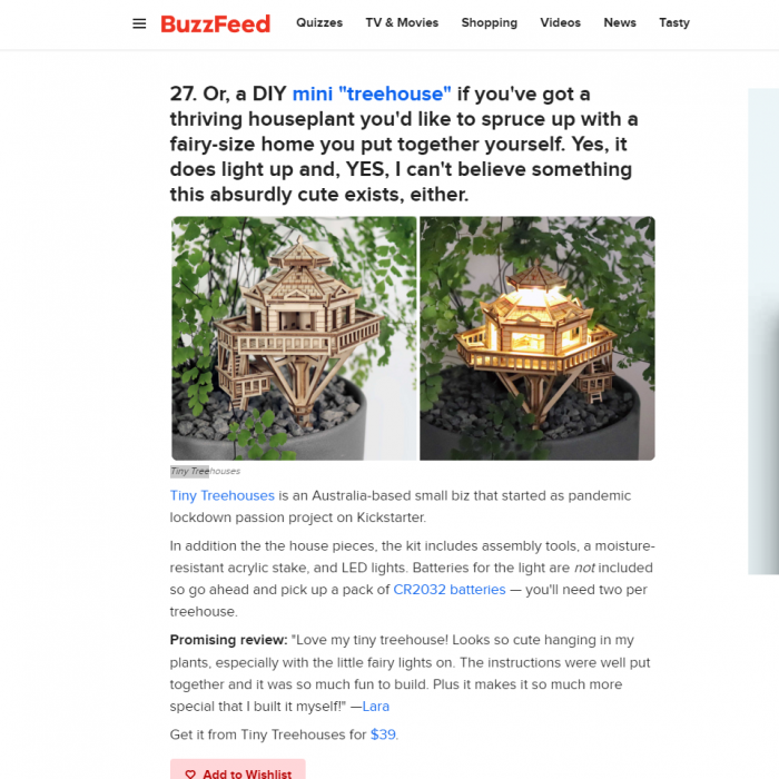 TinyTreehouses on Buzzfeed