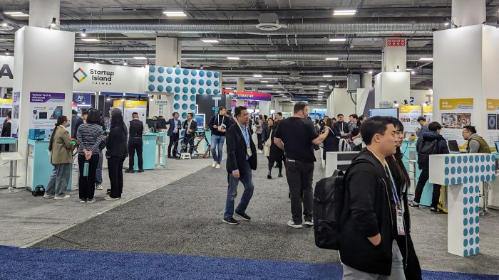 Crowd on the show floor at Eureka Park CES 2024